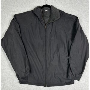 Eagles Ridge Reversible Bomber‎ Jacket Mens XL Black Shell Grey Fleece